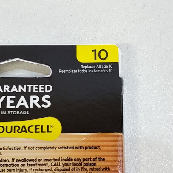 Duracell Size 10 Hearing Aid Batteries Zinc Air 1.45V 16-Pack Long-Lasting Power - Picture 5 of 6